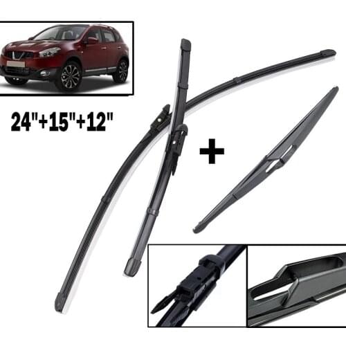 Car Front and Rear Wiper Strip Windshield Windscreen Front Window Car Accessories for Nissan Qashqai J10 2006-2013