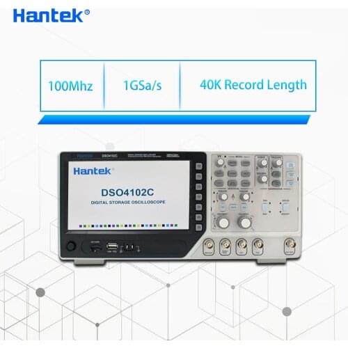 Hantek DSO4102C Oscilloscope Digiatal 100MHz 2 Channels Handheld Osciloscopio USB + Arbitrary/Function Waveform Generator 7Inch