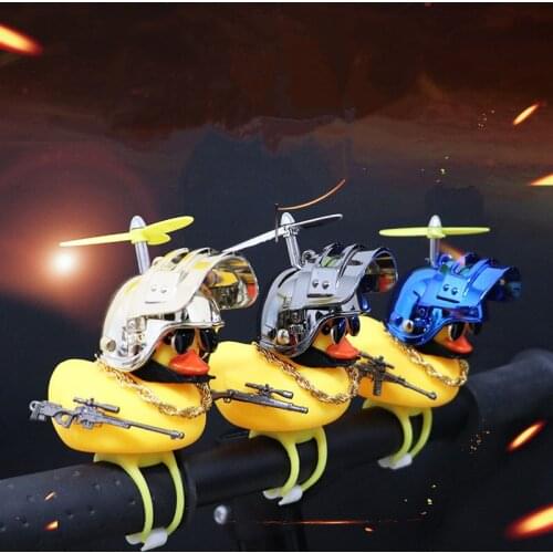 Car Interior Decoration Yellow Duck with Helmet Lights for Bike Motor Accessories Auto Car Accessories Duck In The Car Gift
