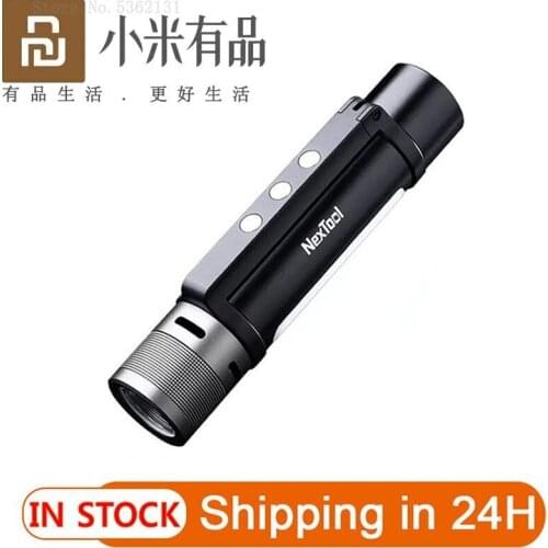 Youpin NEXTOOL Outdoor 6-in-1 Alarm Flashlight Ultra Bright Torch Camping Work Light USB Rechargeable Zoomable Emergency Lantern