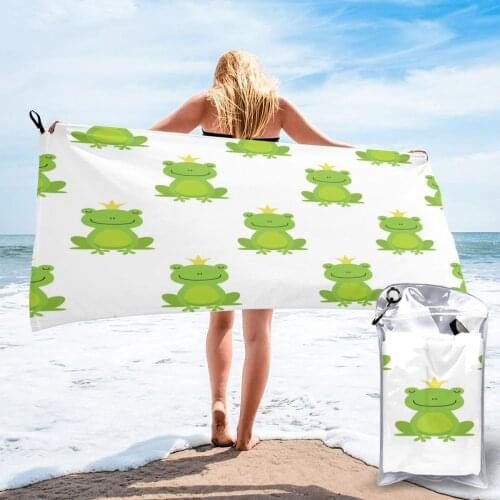 Ultralight Compact Quick Drying Towel Cute Frogs And Crowns Microfiber Camping Hiking Hand Face Towel Outdoor Travel Kits