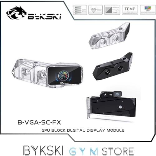 Bykski Vertical Bridge Module For GPU Block, VGA Cooler Digital Display Thermometer + LCD Screen Monitor, B-VGA-SC-FX
