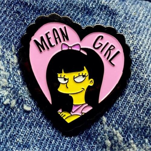 YAOJIE Cartoons Jessica Love Joy Mean Girl Enamel Brooch Pin Backpack Hat Bag Lapel Pins Badges Fashion Jewelry Accessories