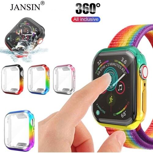 Screen Protector Case For iWatch SE Series 6/5/4/3/2/1 TPU Gradient Color Protective Cover For Apple Watch 38mm 42mm 44mm 40mm