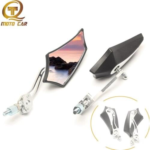Motorcycle Handlebar Bar End Rearview View Side Mirrors Adjust Universal 10MM Rear Mirror CNC for Cafe Racer Honda Suzuki BMW
