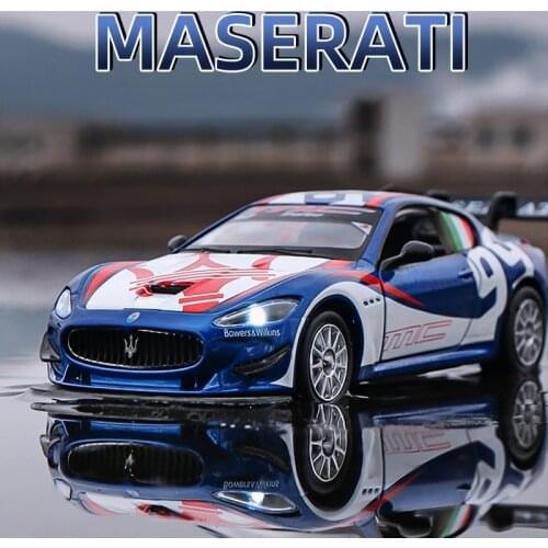 1:32 Maserati GT4 Le Mans Racing Car Free Wheeling High Light Sport Racing Car Model Toy Diecast Metal Alloy Miniature Replica