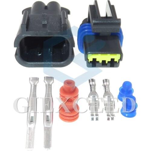 2 Pin Waterproof Electrical Automotive Socket With Terminal Rubber Seal 2.8 Series Car Male Plug Female Wiring Harness Connector