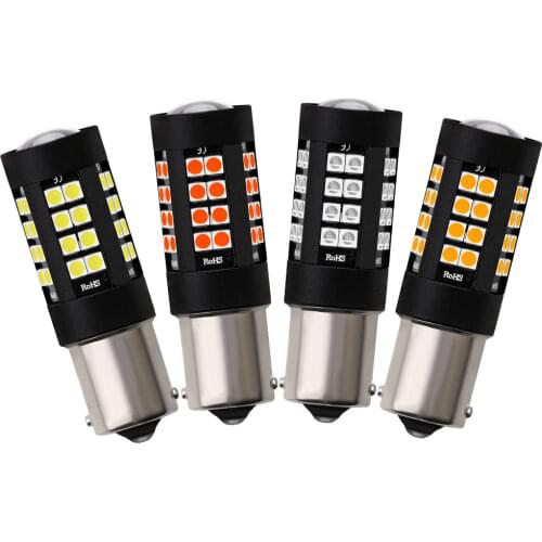 2Pcs High Bright Car Led Lights S25-1156/1157 Socket Bulbs T25 3157 Auto Brake Lamp Motorcycle Turn signal light White Red Diode