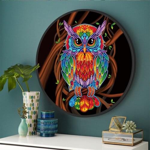 5D DIY Diamond Painting Tassel Round Frame Painting Hangable Special Shape Diamond Painting Mosaic Embroidery Home Decor