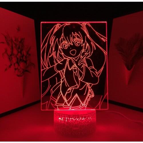 Anime Waifu Crake 3D Lamp LED White Base Night Anime Figure Girl for Bedroom Decor Birthday Gift Colorful Nightlight Dropship