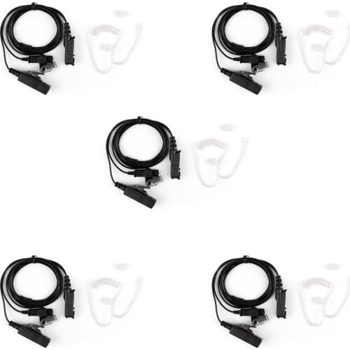 Artudatech 5Pcs Covert Acoustic Air Tube Headset For Motorola XIR P 6620 6600 E8608 E8668 Walkie Talkie