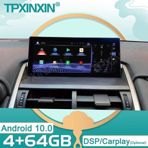 For Lexus NX NX200 NX300h 2018 2019 2020 4+64GB Android10 Tesla Car Radio Wireless Carplay GPS Navigation DSP Multimedia Player
