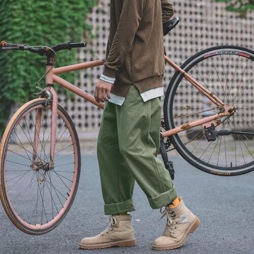 Autumn Cotton Casual Pants Mens Fashion Black/Khaki/Green Straight Pants Men Streetwear Loose Hip-hop Cargo Pants Mens Overalls