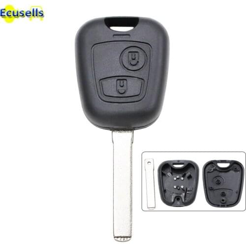 2 Buttons Remote Key Shell case fob for Citroen C1 C2 C3 with uncut VA2 blade without grooves