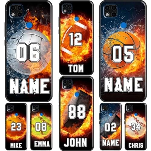 PERSONALIZED NUMBER NAME SOCCER Hockey Phone Case For Xiaomi Redmi Note 10 Pro 8T 9S 8 9 Pro Cover For Redmi 9 9T 9A 9C 8A K40