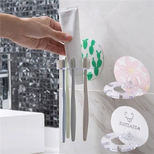 1PC Toothbrush Toothpaste Holder Bathroom Plastic Shelf Rack Multifunction Tools Toiletries household goods
