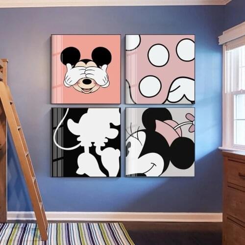 Disney Cartoon Graffiti Canvas Paintings Luxury Mickey Mouse Minnie Posters Prints Wall Art Pictures Childrens Room Home Decor
