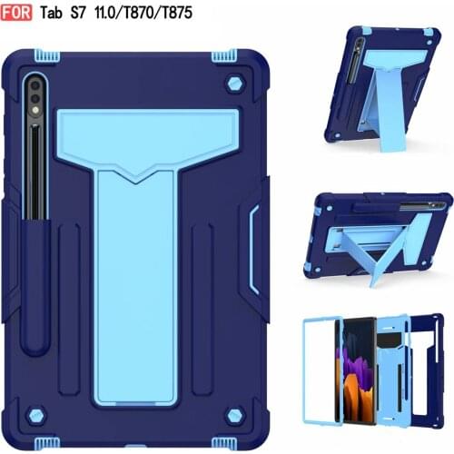 Hybrid Heavy Duty Tablet Case For Samsung Galaxy Tab S7 Funda SM-T870 Shockproof Rugged Armor Case Kickstand Holder Cover
