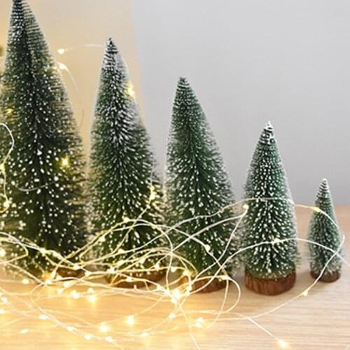 Artificial Tabletop Mini Pine Christmas Trees Decorations Festival Plastic Miniature Trees