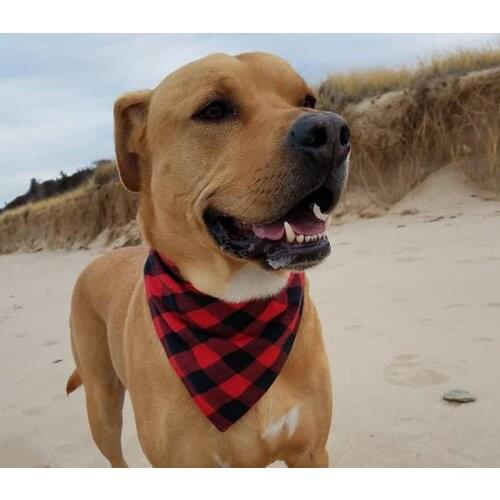 Plaid Cotton Dog Bandana Reversible Scarf Washable Dog Puppy Pet Bandana Bibs Scarf for Small Medium Large Dogs