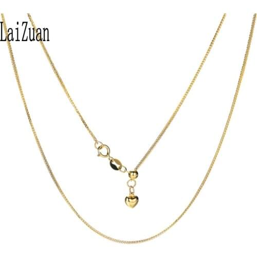 LaiZuan Solid 18K Yellow Gold Certified Women Trendy Fine Jewelry Elegant unique Chain Necklaces