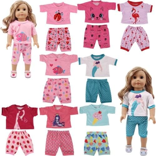 8 Suits Suitable For Summer For 18 Inch &New Born Baby Generation Birthday Girls Toy Gifts