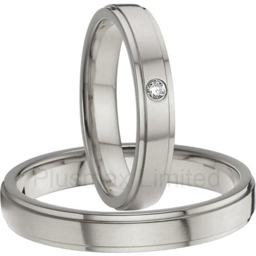 Best China factory special day men and women slim 4mm pure titanium wedding rings