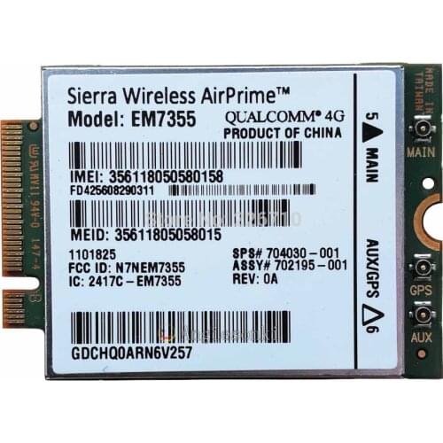 Gobi5000 EM7355 LTE/EVDO/HSPA WWAN NGFF Card Unlock 4G Module for HP EliteBook 820 G1 840 G1850 G1 ZBook 14 15 SPS 704030-001