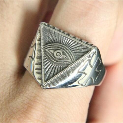 1pc Support Dropship Eye Of God Ring 316L Stainless Steel Jewelry Men Boys Eye Ring