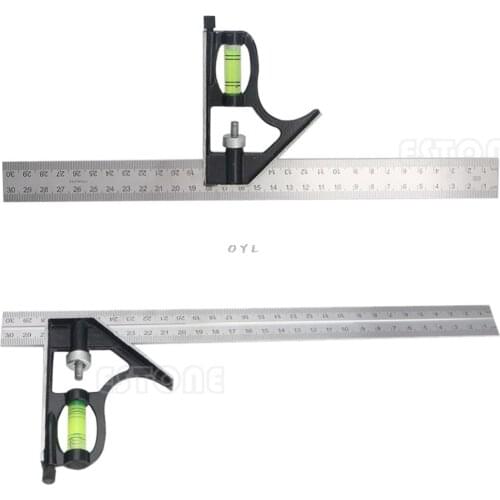 Adjustable Engineers Combination Try Square Set Right Angle Ruler New 300mm(12")