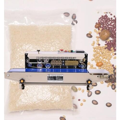 Continuous Automatic Heat Sealing Machine Compound Film Bag Band Sealer With Belt Conveyor 220V