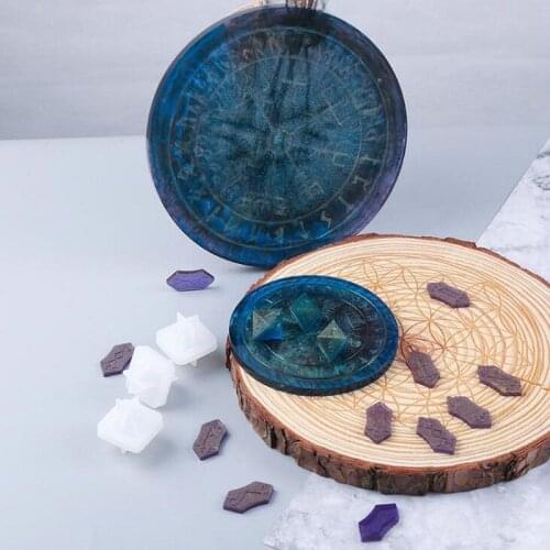 New Rune Divination Silicone Mold Jewelry Fillings Pendant Accessory DIY Charms Handmade Epoxy Resin Board Game Mould Craft