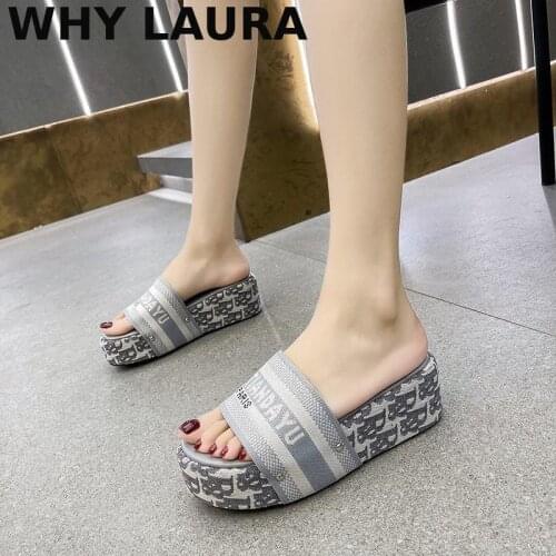Summer new womens color wedge sandals platform flip-flops soft comfortable casual shoes outdoor beach slippers ladies sandals