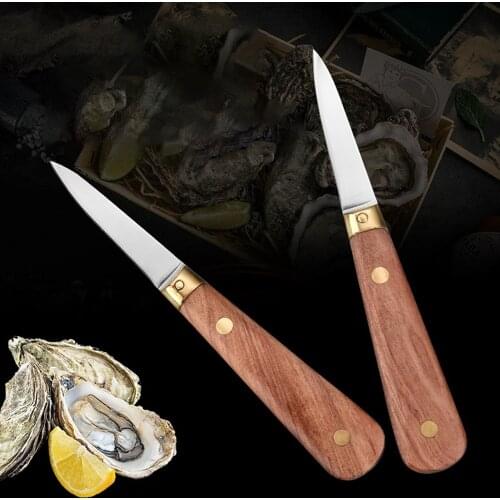 Stainless Steel Oyster Knife Kitchen Seafood Tool Rosewood Handle Raw Shell Knife Shellfish Opener Tool kitchen accessories