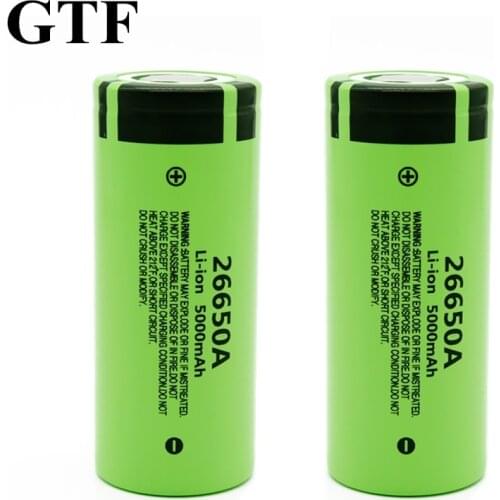 Rechargeable battery of the high actual capacity 3.7 mah of gtf Ion 26650 v 5000mah for electric flashlight toys of the light em