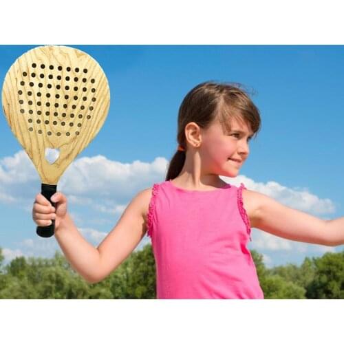 Beach Tennis Racket Wooden Paddle Racket Beach Ball Clappers Suitable For Adult And Kid Outdoor Beach Sports Training Accessorie
