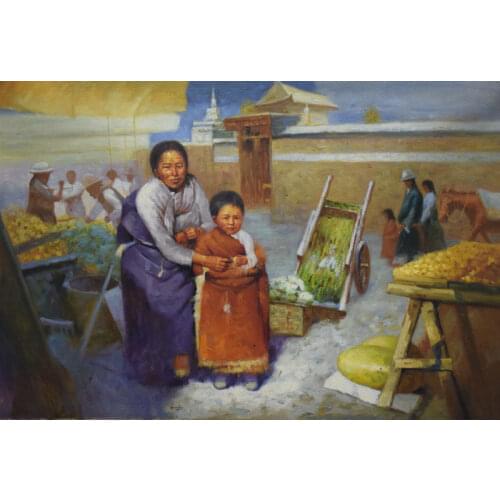 Hand Painted High Quality Chinese Style Figure Oil Painting on Canvas Wall Art Picture Painting for Living Room Canvas Painting