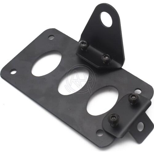 Universal Black Motorcycle Side Mount License Plate for Bracket Bobber Chopper Fit for Harley Sport Stop Light Cb750 Xs650
