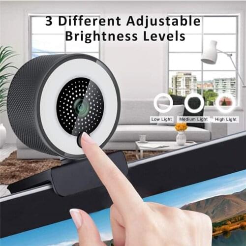 Full HD 2560P Live Broadcast Video Webcam with Beauty Light 2K Web Camera Auto Focus with Microphone USB 2.0 Laptop PC Camera