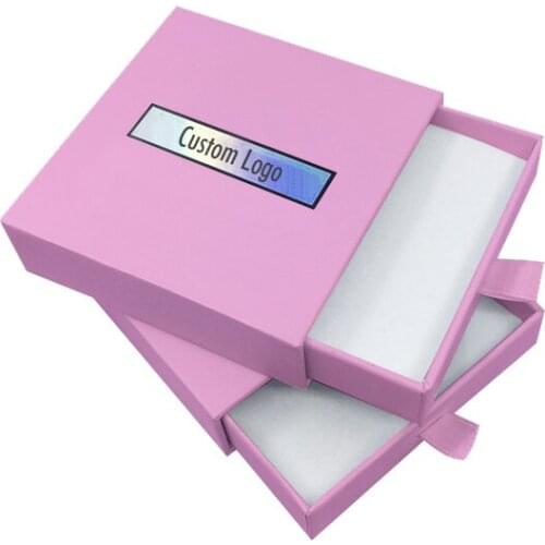 Pink color Drawer Sliding Box Small Jewelry Packaging Gift Paperboard Box