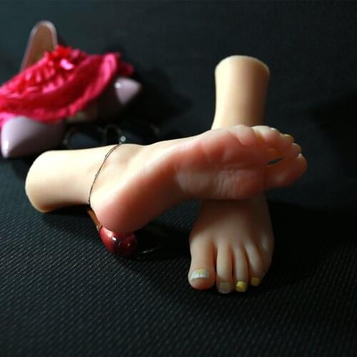 Deep arch Female Foot Model Mannequin Fake Nail Rubber Plastic Silicone Display Tarsel Bone Ankle Dummy Human Medical 36D