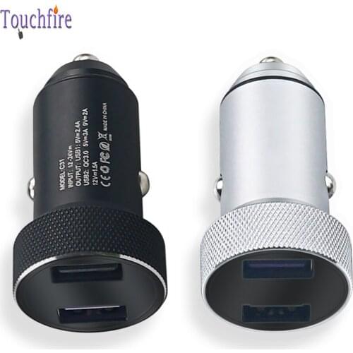 100Pcs/Lot LCD Digital Display Dual 2 USB Quick Car-Charger Universal QC3.0 2.4A LED Adapter for Phones Tablet PC Charger