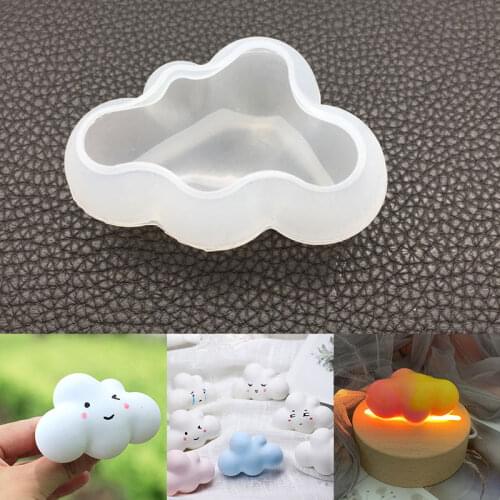 3D Cloud Mold Chocolate Silicone Mold Mousse Fondant Ice Cube Pudding Candy Soap Candle Mold Baking Cake Decoration Tool