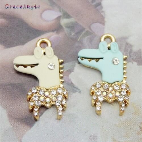 4pcs/lot Enamel Cartoon Crocodile charms fashion pendant Jewelry Necklace Accessories Handmade Animal Findings Earring Necklace