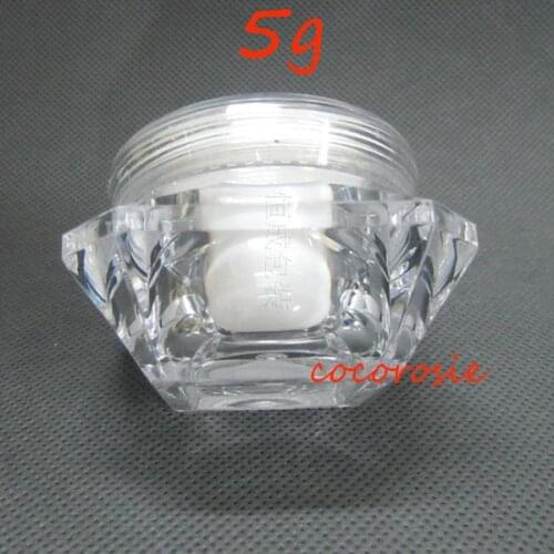 50 piece/lot)5g diamond jar Cosmetic Containers jar round Acrylic jar for cream lip balm containersempty cosmetic jar bottles