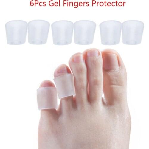 6Pcs Transparent Gel Fingers Protector Corn Corrector Hammer Toe Separator Foot Suport Foot Care Massager Pedicure Tools