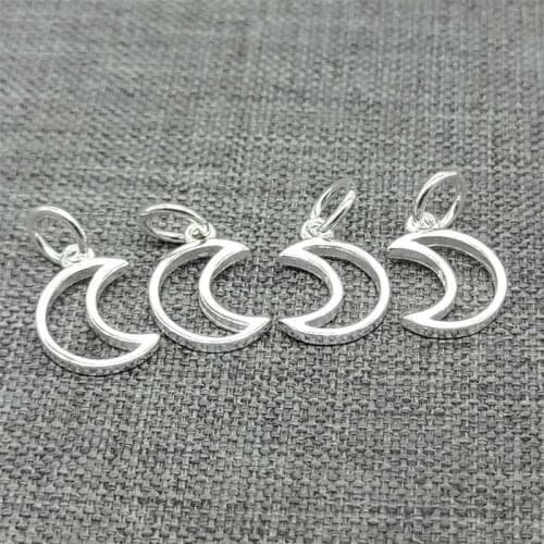 6pcs of 925 Sterling Silver Crecent Moon Charms for CelestialBracelet Necklace