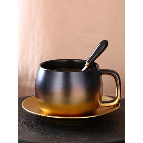 American new colour coarse surface gradient ceramic coffee cup creative cup dish suits contracted English afternoon tea cups