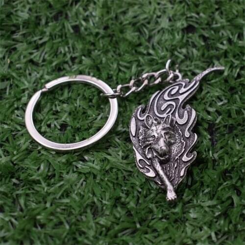 1pcs New Fashion Wolf Keychain Animal Norse Viking Talisman Jewelry for Friend Gift