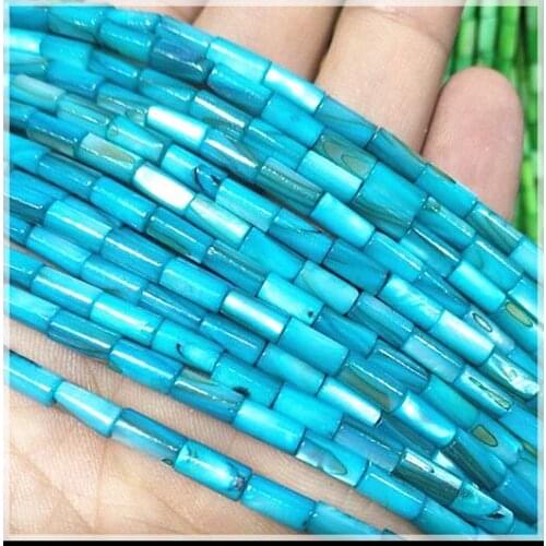 100pcs nature shell beads mother of pearl strings size 4x8mm long drum shapes 2 strings free shipping for diy beads bracelets